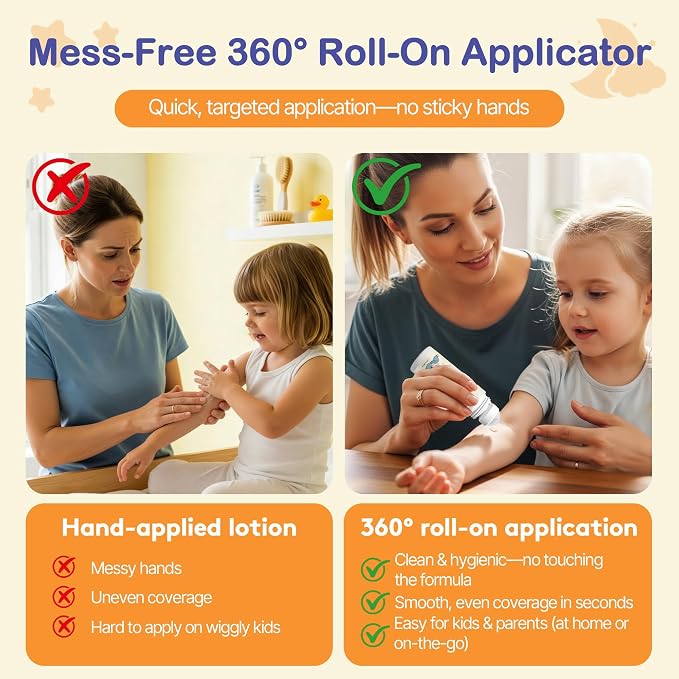 Magnesium Roll-On for Kids with Dead Sea Magnesium Chloride, Calming Routine & Muscle Comfort Support, Fast-Absorbing Non-Greasy, with Chamomile & Aloe, 3.38 fl oz