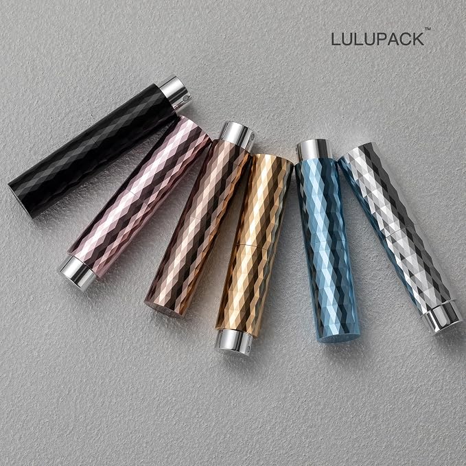 Lulupack Travel Perfume Bottle Refillable - Cologne Spray Atomizer Mini - Small Travel Size Empty Sprayer for Refill Sample Container - Portable Fragrance Decant Dispenser for Women Men 8ml 6PCS Sleek