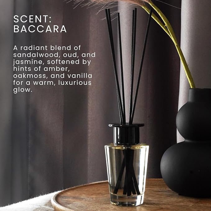 The Magic Scent Baccara Reed Diffuser for Home - Luxury Scent Diffuser with Premium Fiber Reeds for Lasting Gentle Dispersal - Natural, Toxin-Free Aroma Inspired by Baccarat Rouge