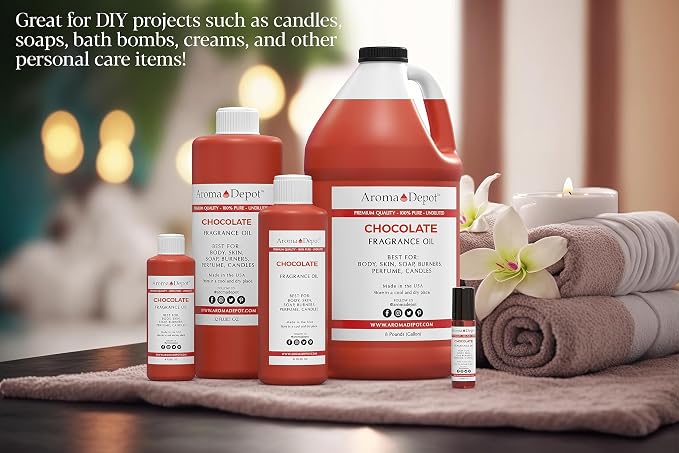 Chocolate Fragrance Oil 30 ml Perfume Skin Oil, Scented Oil, is Great for Candles, Bath Bombs, Body Butters, Creams & Lotions. Few Drops in The Diffuser, Burners, or Warmers.