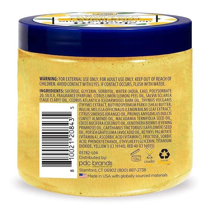 Dr Teal's Shea Sugar Scrub, Prebiotic Lemon Balm, 19 oz (Pack of 3)