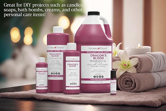 Dragon's Blood 4 oz. Fragrance Oil I Perfume I Skin Oil I Scented. DIY Projects Such as Candles, Bath Bombs, Body Butters, Creams & Lotions. Few Drops in The Diffuser, Burners, or Warmers.