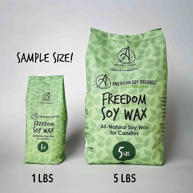American Soy Organics - 1 lb Freedom Soy Wax Beads for Candle Making - Microwavable Wax Beads - Premium Candle Making Supplies