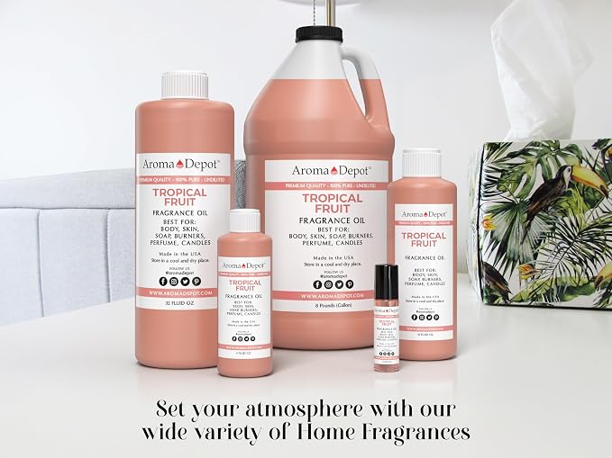 Aroma Depot Tropical Fruit 4 fl oz. Fragrance Oil I Perfume I Skin Oil I Scented Oil for DIY Projects Bath Bombs, Body Butters, Creams & Lotions. Works for Diffuser, Burners, or Warmers.