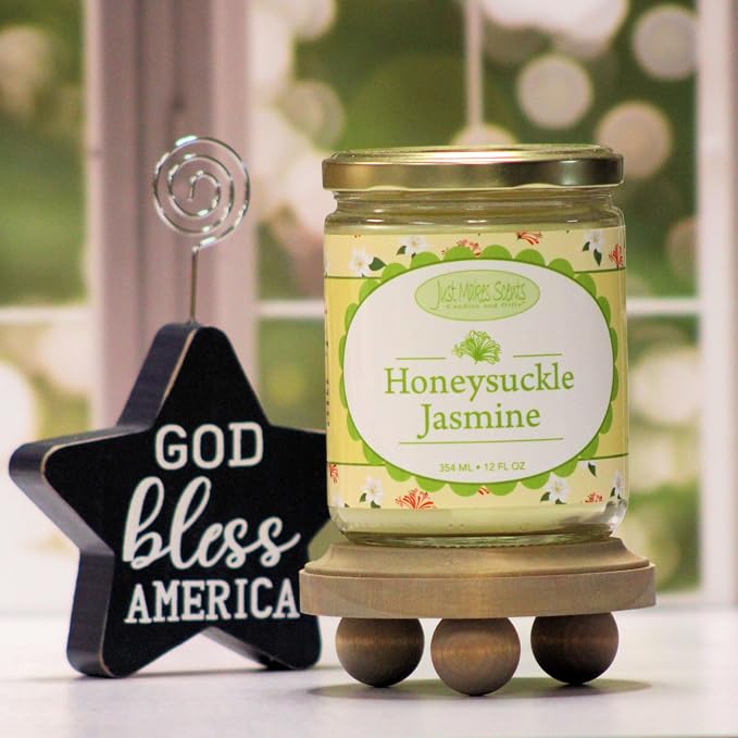 Honeysuckle Jasmine | Spring and Summer Floral Fragrance | Hand Poured in the USA by Just Makes Scents (12 oz)