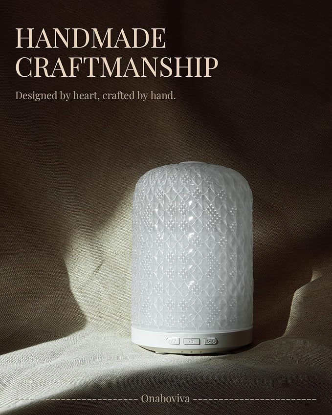 Essential Oil Diffuser - 2.4MHz Ultrasonic Glass Diffuser with Pulse/Continuous Mist & Night Light, Waterless Auto-Off, Silent Aromatherapy Diffuser for Home, Office, Yoga, Spa, Gifts & Home Decor.