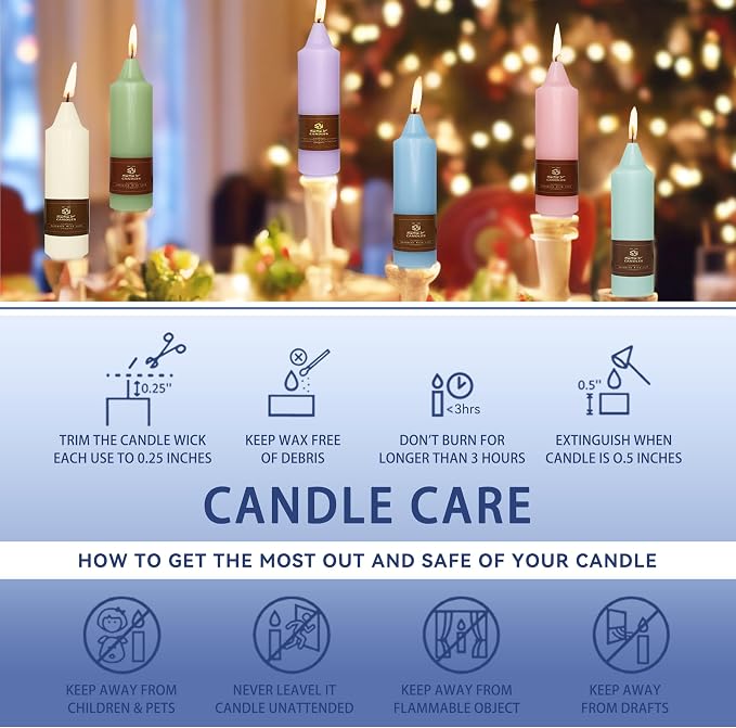 5 inch Short Taper Candle 4 Pack Handmade Haze Blue Candles Unscented Smokeless Pastel Candlesticks for Holiday Wedding Dinner Party Seasonal Celebration Birthday Home Decoration