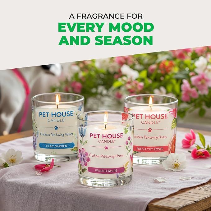Pet House Pet Odor Candle Plant Based Soy Candle Clean Burning, Long Lasting for Home, Gingerbread Cookies