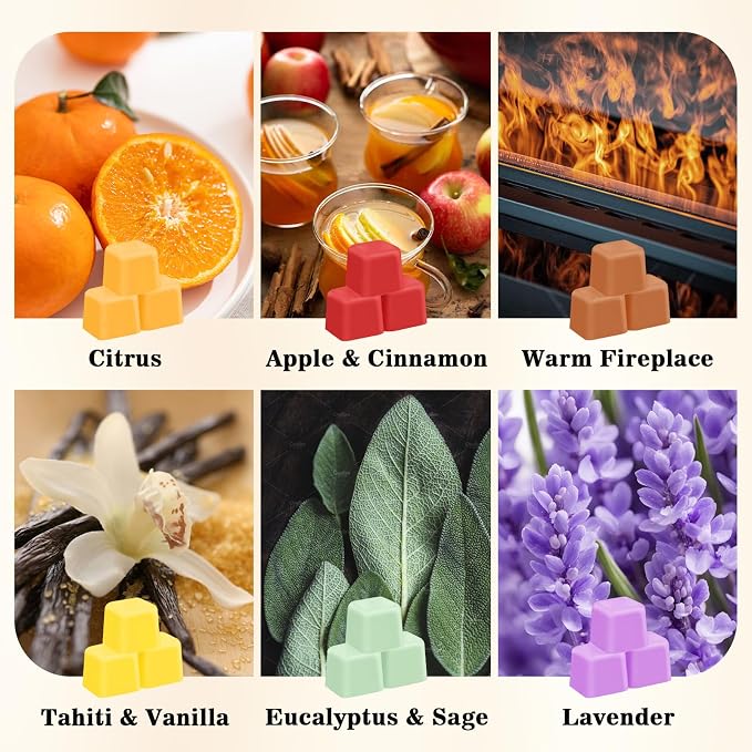 SCENTORINI Scented Wax Melts 12 Pack - Spring & Summer Assorted Scents Including Pure Cotton, Tahiti Vanilla, Jasmine & Eucalyptus Sage | Strong Fragrance Wax Cubes for Warmer, Home, Office Relaxation