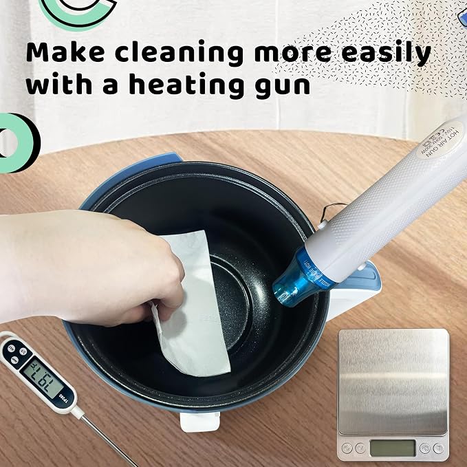 Wax Melting Pot Kit with Electric Wax Melter, Pro DIY Candle Making Supplies Kit with Digital Scale(No Battery), Heat Gun, Thermometer for Adults