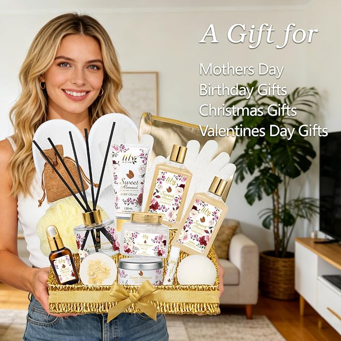 17Pcs Spa Bath Gifts Set Kit, Moisturizing Spa Gift Baskets for Women & Mom