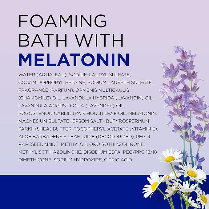 Dr Teal's Foaming Bath with Pure Epsom Salt, Melatonin Sleep Soak with Essential Oil Blend, 34 fl oz (Pack of 4)