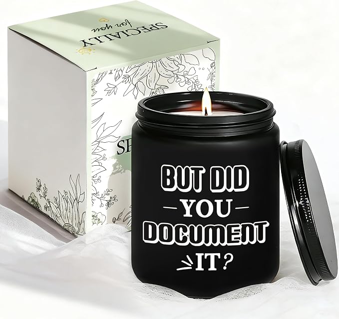 Funny Office Gift for Women Men, But Did You Document It, Humorous Desk Decor for Him Her, Corporate Humor Gifts for Programmers, Engineers, IT Coworkers, 7oz Black Lavender Scented Candle, Style-L