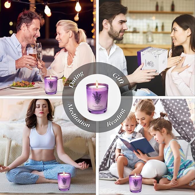 Mothers Day Gifts, Lavender Soy Candle for Women, Mothers Day Candles from Daughter Son, Anniversary Couple Gifts, Home Scented Aromatherapy Candle