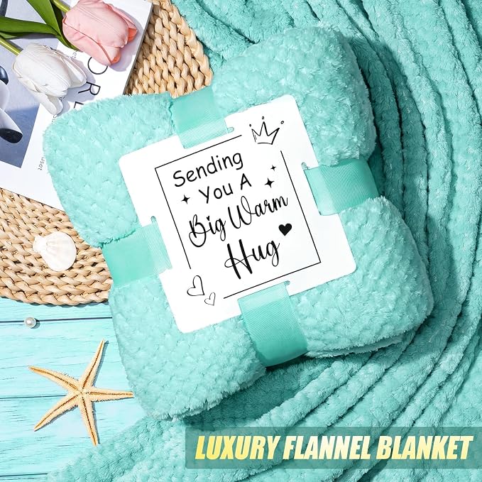 Birthday Gifts for Women Self Care Get Well Soon Gifts, Ocean Relaxing Spa Gift Box Care Package Basket w/ Luxury Flannel Blanket 40 oz Tumbler, Mother's Day Gift for Mom Her Wife Girlfriend Grandma
