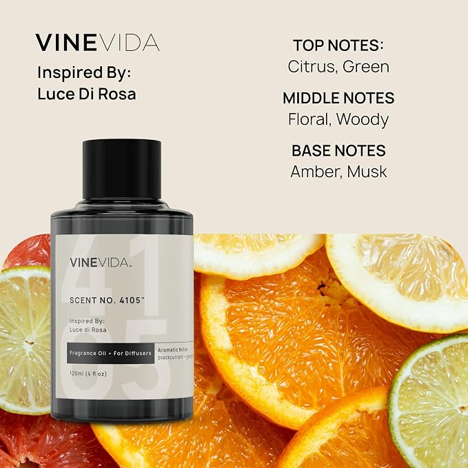 VINEVIDA [4 Oz] Inspired by: Luce di Rosa; Diffuser Oil Refill | Premium Scent Diffuser Oil for Home | Non-Toxic Fragrance