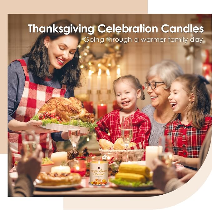 6Pack/54oz Non-Toxic Scented Candle Set, Fall Winter Candles, Decorative Holiday Candles for Women Men, 9oz Apple/Cinnamon/Pumpkin/Vinilla/Cocoa/Maple Soy Christmas Scented Candle for Holiday Gifts