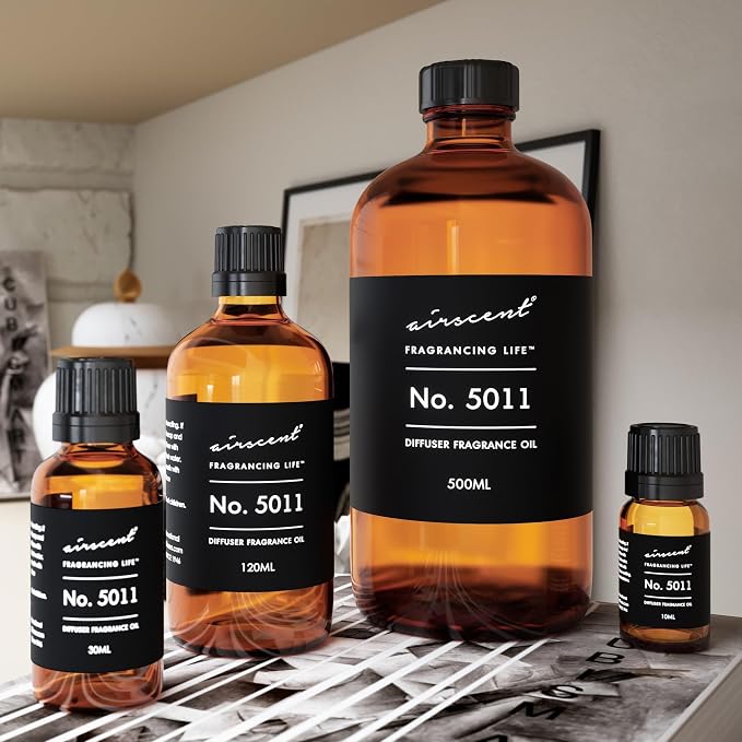 AirScent No. 5011 Perfume Dupe Diffuser Oil Inspired by Labo’s Noir Twenty Nine - Cedarwood Bergamot Tobacco - Fragrance Oil Blend for Ultrasonic and Waterless Diffusers and Crafting - 120 mL