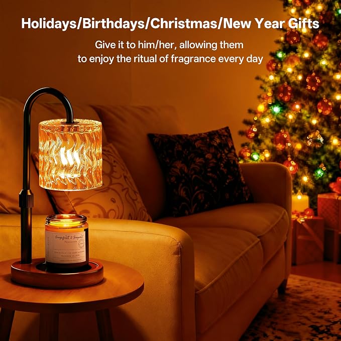 Homelist Candle Warmer Lamp, Adjustable Height for Home Decor, Vintage Candle Warmer Dimmable with Timer, GU10 Bulb, Table Lights for Bedroom, Tea Room, Rest Room