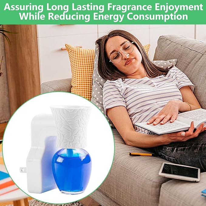 moonoom 2 Pack WallFlower Fragrance Oil Plug in Diffuser- Wall Fragrance Diffuser Plug- Rotary Plug Design Wallflowers Diffuser with 2 Empty Bottles for Home Office Spreading Scent