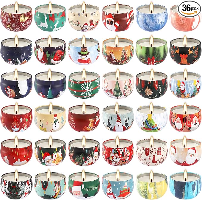 WPONSZU 36 Pack Christmas Scented Candles,Gift Set 2.5oz Strong Fragrance jar Candles,for Home Scented Decoration Birthday Valentine'sDay
