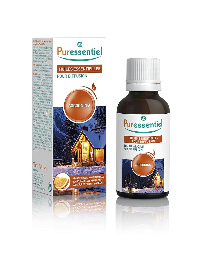 Puressentiel Cocooning Essential Oil Diffusing Blend, Aromatherapy Relief, Calming - 100% Pure & Natural - Therapeutic Grade, Premium & Certified Quality - Made in France – 1.01 fl oz