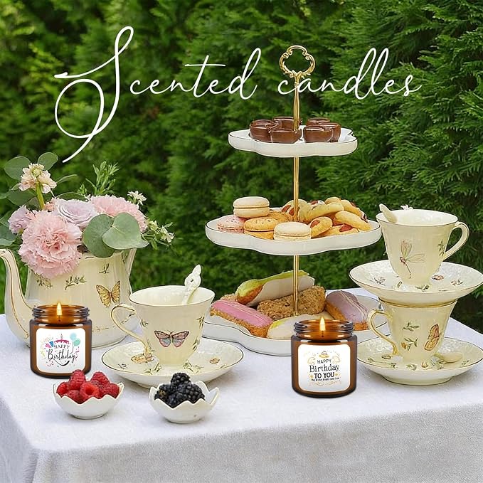 12-Pack Birthday Scented Candles, 3.05 oz Each, Natural Soy Wax, Long-Lasting Romantic Fragrance, Funny Happy Birthday Gift Set, Unique Gifts for Women Men, Gift-Ready