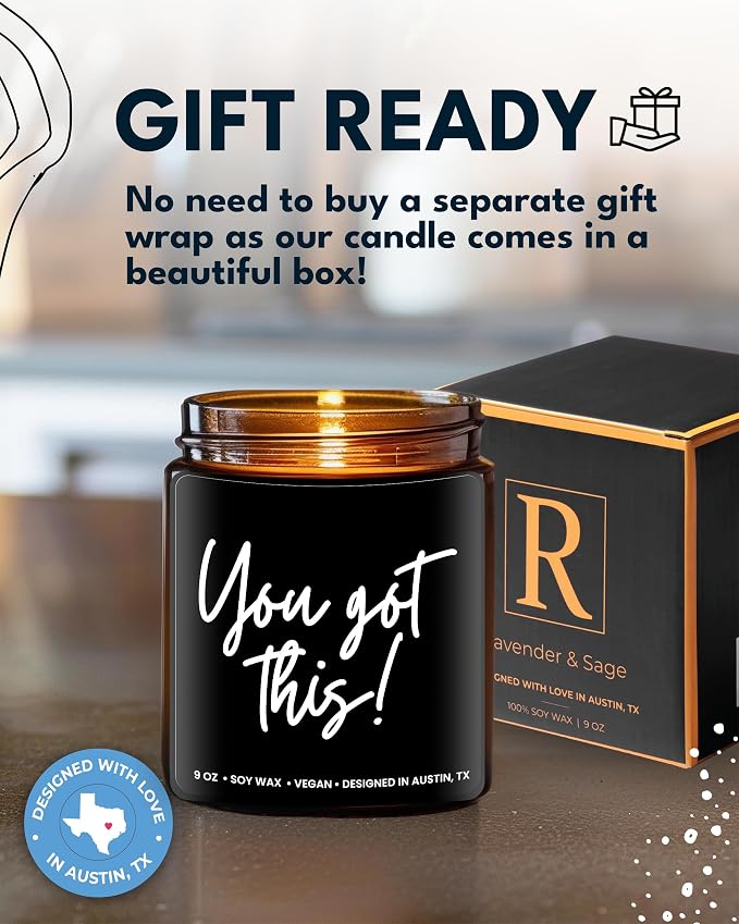 You Got This Candle, Inspirational Gifts for Women & Men, Encouragement Gift for Women, You Got This Candles for Women, Cheer Up Presents for Him and Her, Encouraging and Uplifting Gifts for Friends