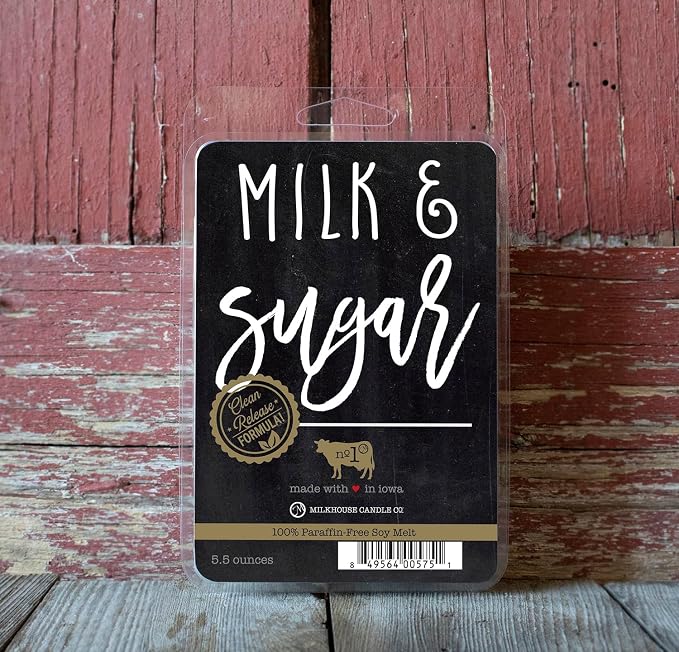 Milkhouse Candle Company Milk & Sugar Soy Wax Melts - Caramelized Sugar | Warm Milk | Vanilla & Nutmeg Scented - 5.5 oz, Hand-Poured, Made in the USA
