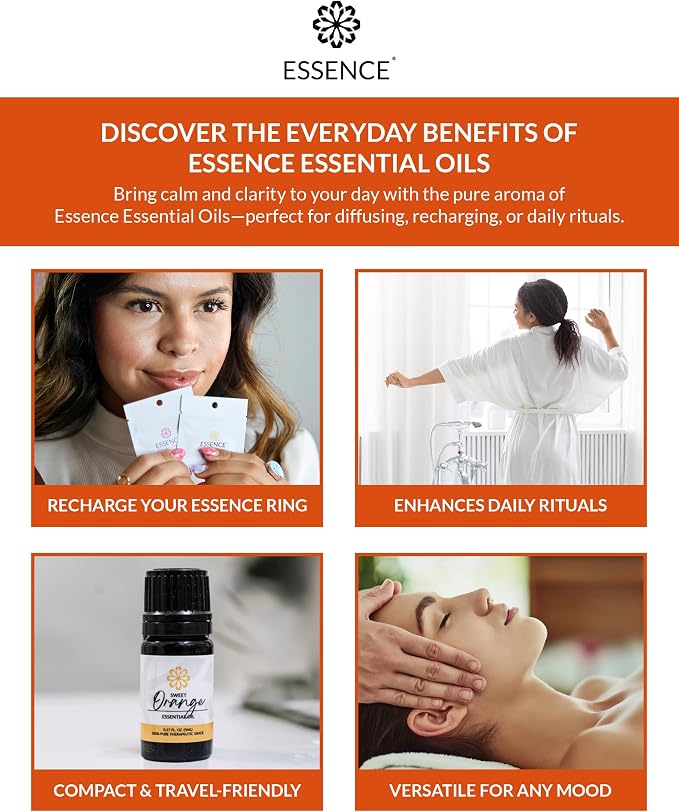 Essence Orange Essential Oil, 5 ml | Aromatherapy Oil for Diffusers & Personal Use | Natural Fragrance for Relaxation, Clarity & Wellness | Made in USA | Sweet & Refreshing Scent