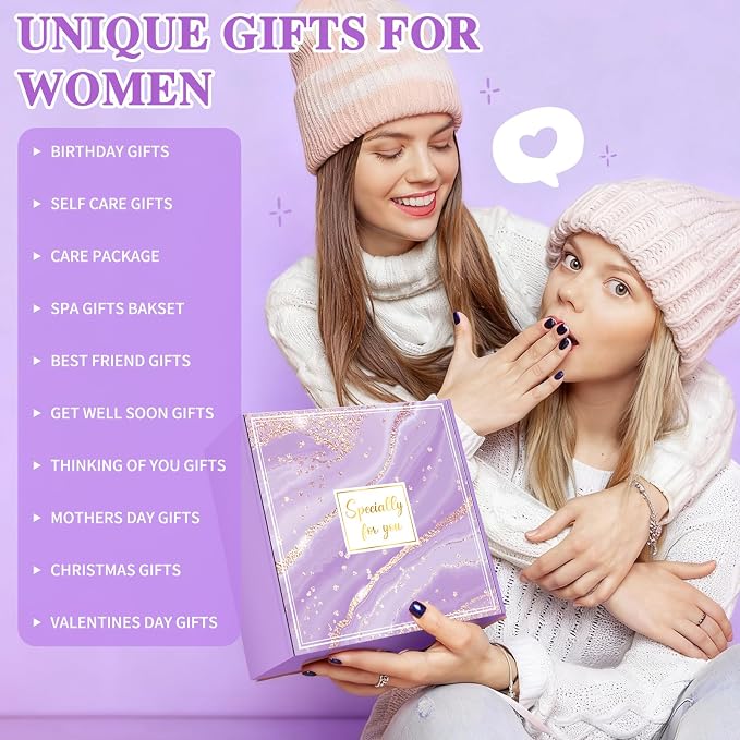 Gift Baskets for Women Birthday Gifts for Women Unique Get Well Gift for Woman Luxury Self Care Gifts for Woman Get Better Soon Care Package Set for Her Spa Kit Box for Mom, Girlfriend, Best Friends