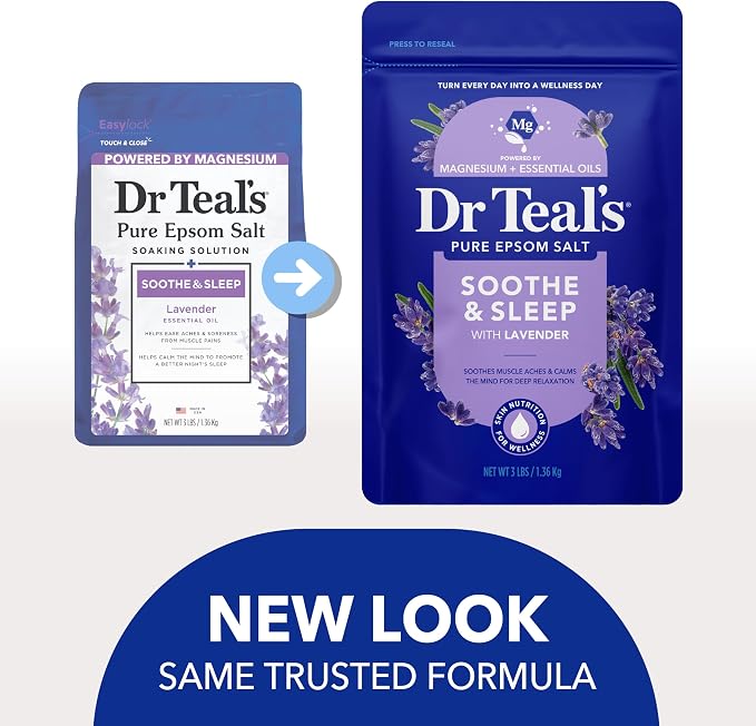 Dr Teal's Epsom Salt Soaking Solution, Soothe & Sleep, Lavender, 3lbs