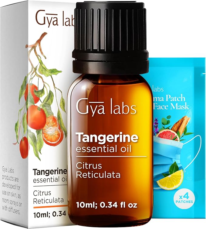 100% Pure Tangerine Essential Oil - 0.34 Fl Oz - Tangerine Oil for Hair, Skin, Diffuser, Aromatherapy & DIY Candle Making Scent