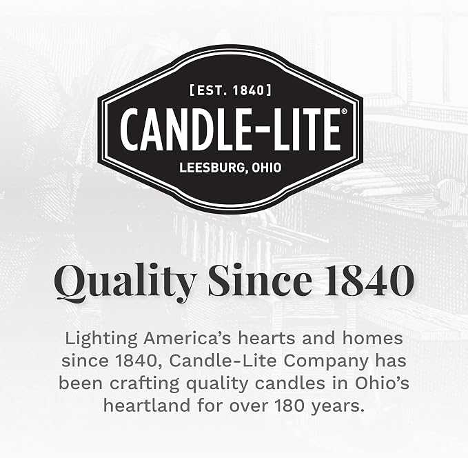 Candle-lite Scented Candles, Saltwater Lotus Fragrance, One 18 oz. Single-Wick Aromatherapy Candle with 110 Hours of Burn Time, White Color (Pack of 4)