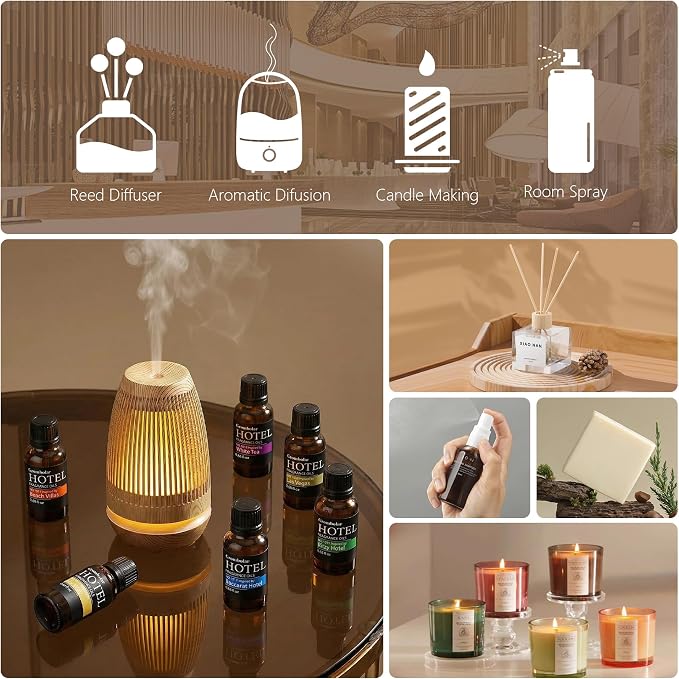 Essential Oils Set-Hotel Collection Diffuser Oil Gift Set,Premium Essential Oil for Diffusers, Home Care, Fragrance, Humidifiers