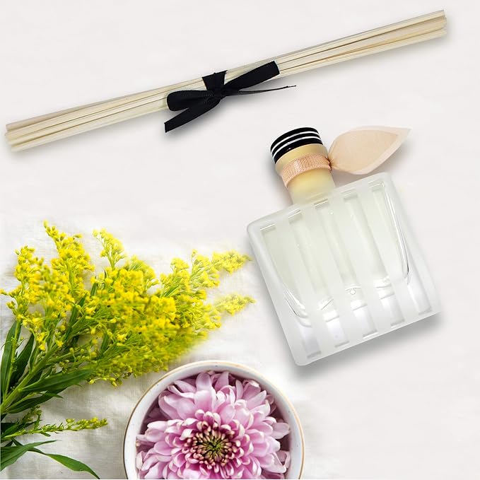 Reed Diffuser Set, Vanilla & Patchouli Scented Oil Diffuser with Sticks, Home Fragrance Accessories for Bathroom Shelf Decor, Aroma Diffusers for Home or Office Fall Decor, USA Made