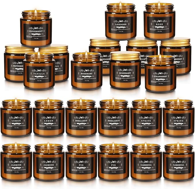 YOROXRG 24 Pcs Scented Candles with Added Natural Essential Oils, 3.05oz, Suitable for Various Festivals, Parties, Yoga, and Home Scene