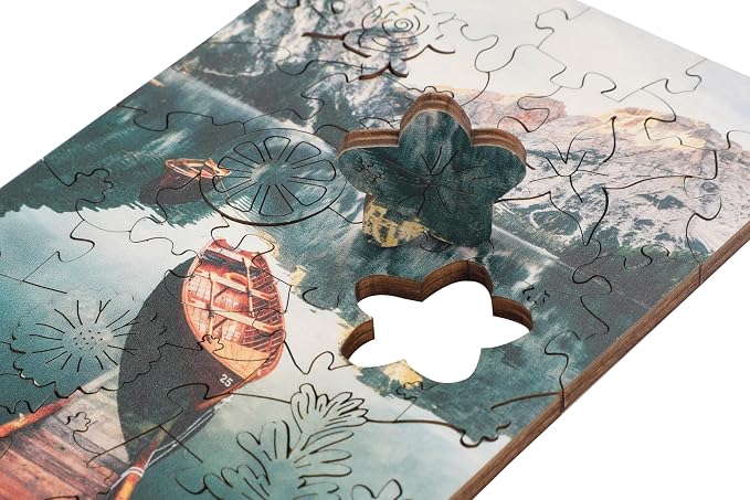 Scentered Wooden Jigsaw Puzzle & Aromatherapy Gift Set - Mindfulness Activity Puzzle for Stress Relief - Calm Jigsaw Puzzles - De-Stress: Calming Essential Oils Blend - Travel Size