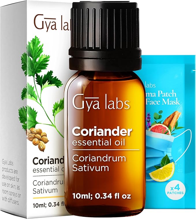 100% Pure Coriander Essential Oil - 0.34 Fl Oz - Coriander Oil for Hair, Skin, Diffuser, Aromatherapy & DIY Candle Making Scent