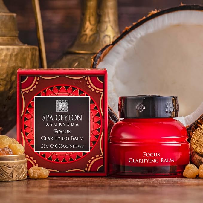 SPA CEYLON Focus Clarifying Balm, Clean Ingredients, Vegetarian, Meditation Balm, Aromatherapy, Natural Calm, Natural Organic, Essential Oils (Cedarwood, Frankincense)