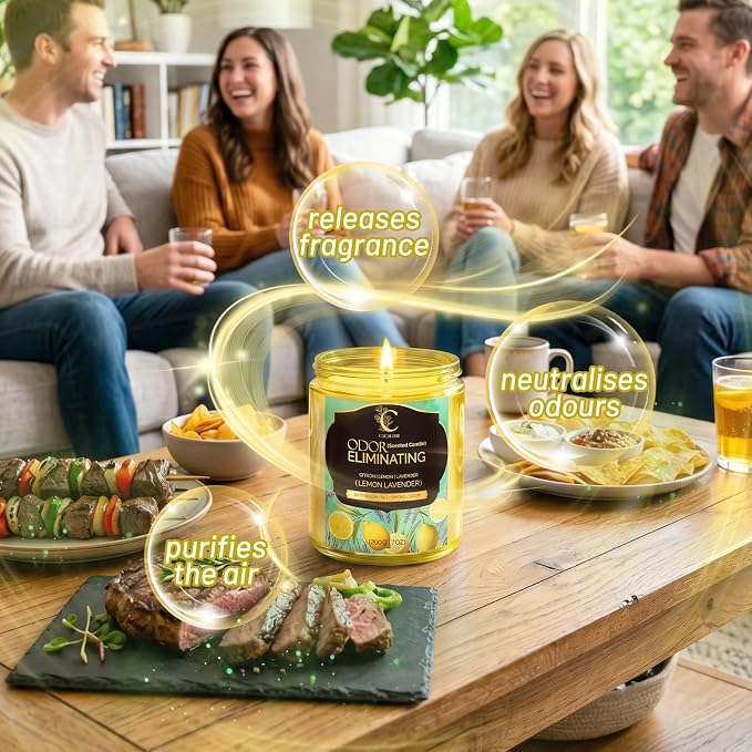 Lavender Odor Eliminating Candles, Pet Scented Candles for Home, Single Wick Soy Candle Gifts for Women, Men, Ideal for Creating Relaxing Atmosphere, Over 50 Hours of Burn Time