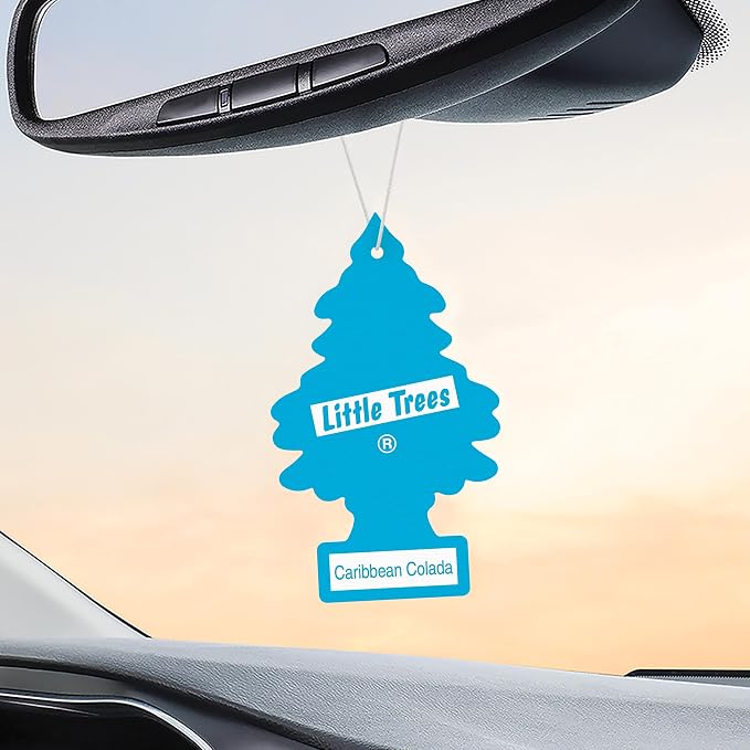 LITTLE TREES Car Air Freshener | Hanging Tree Provides Long Lasting Scent for Auto and Home | 24 Air Fresheners |Caribbean Colada