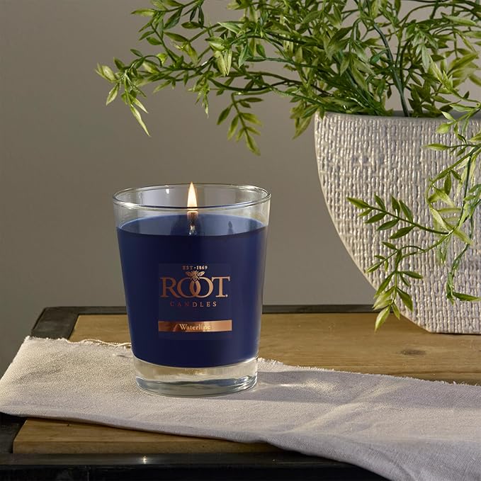 Root Candles Scented Candles Honeycomb Beeswax Blend Premium Handcrafted Candle, Large Veriglass, Waterline