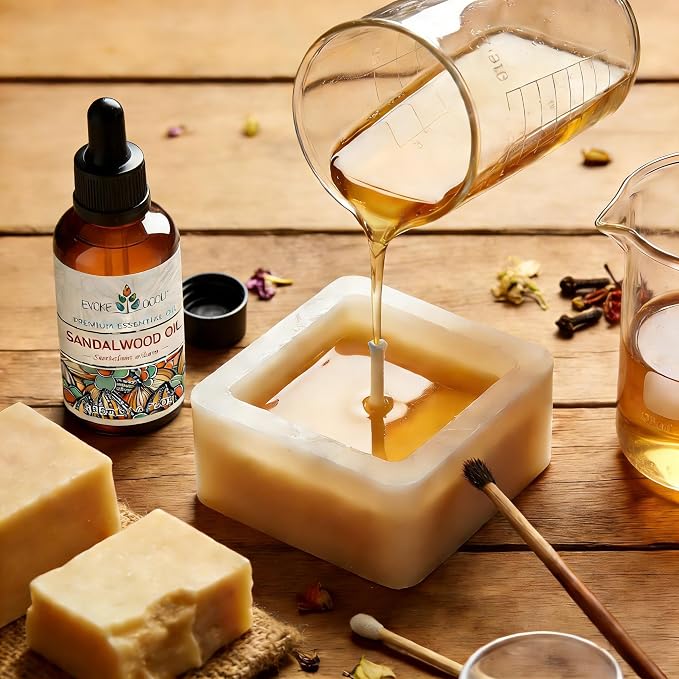EVOKE OCCU Sandalwood Essential Oils for Skin Care, Diffuser, Perfume, Candle and Soap Making - 4 FL Oz