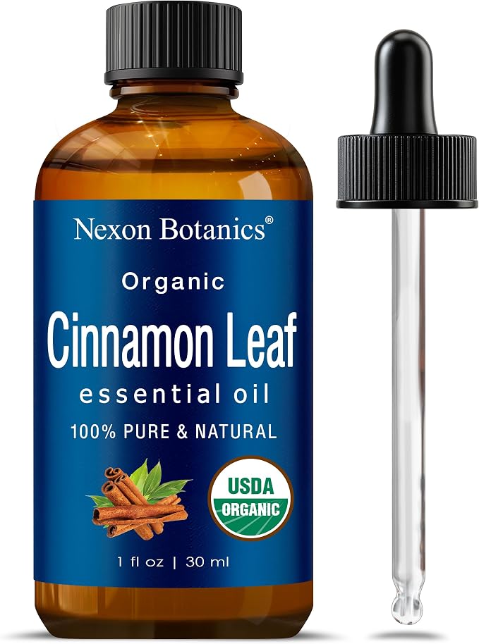 Organic Cinnamon Essential Oil 30 ml - Pure, Natural Oils for Aromatherapy, Diffusers, DIY, Candle and Soap Making Scent - Nexon Botanics