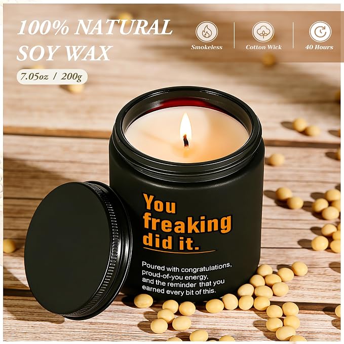 2026 Graduation Gifts for Her Him, Congratulations Grad Decoration for Women Men, Graduate Presents for College High School Masters Degree PHD Nurse, 7oz Funny Lavender Scented Candle, Style-J