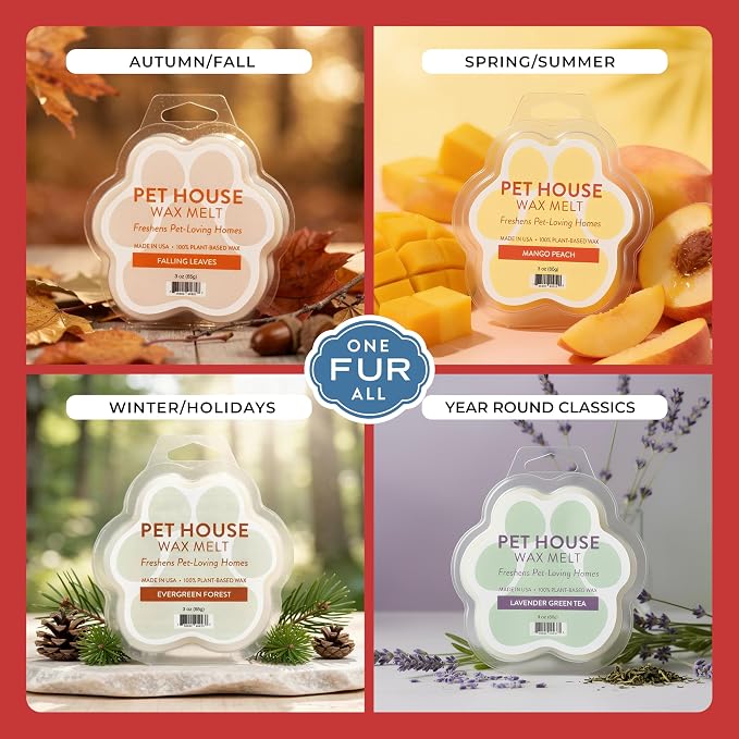 Pet House Strawberry Shortcake Spring Wax Melts - Long-Lasting Plant Based/Soy Scented Wax Melts for Pet Odor Pack of 2