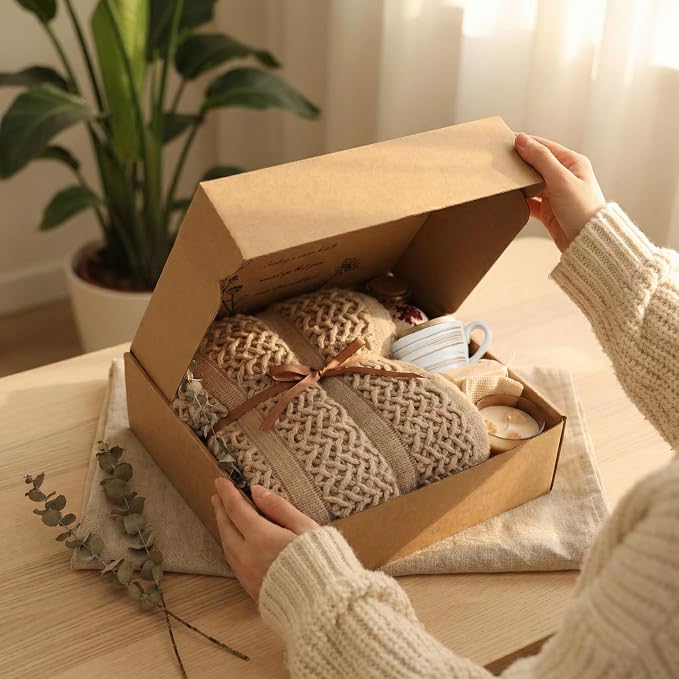 Cozy Self Care Package for Women – Warm & Comforting Thinking of You Gift Box for Birthday,Bes Friend Gift, Get Well Soon/Bereavement/Condolence/Farewell Gift, Sympathy /Encouragement gift(TAN)