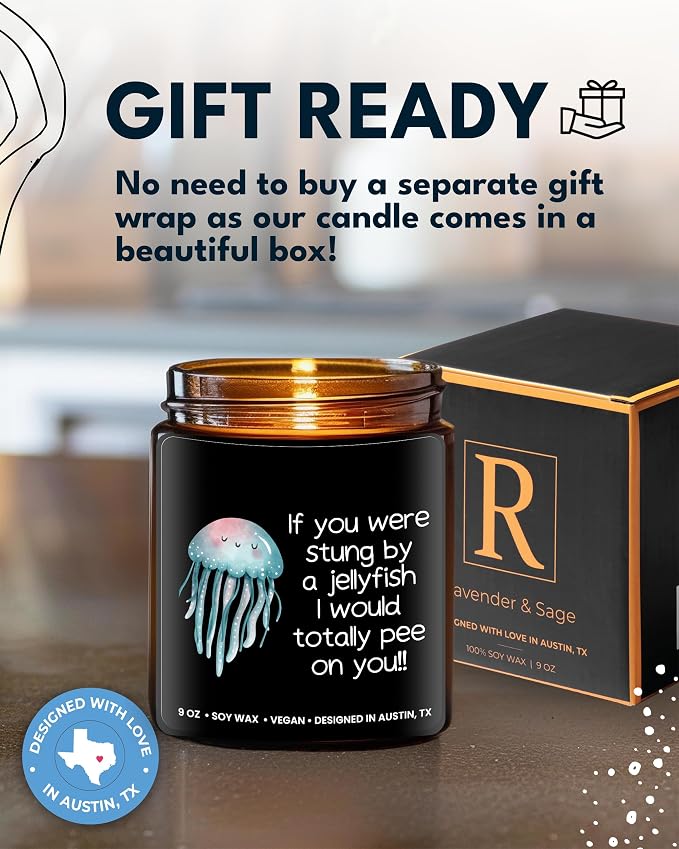 Funny Friendship Candle, If You were Stung by a Jellyfish, Funny Gifts for Friends Adult Humor, Best Friends Gifts for Friend Women Unique, Birthday, Christmas, Gift-Ready