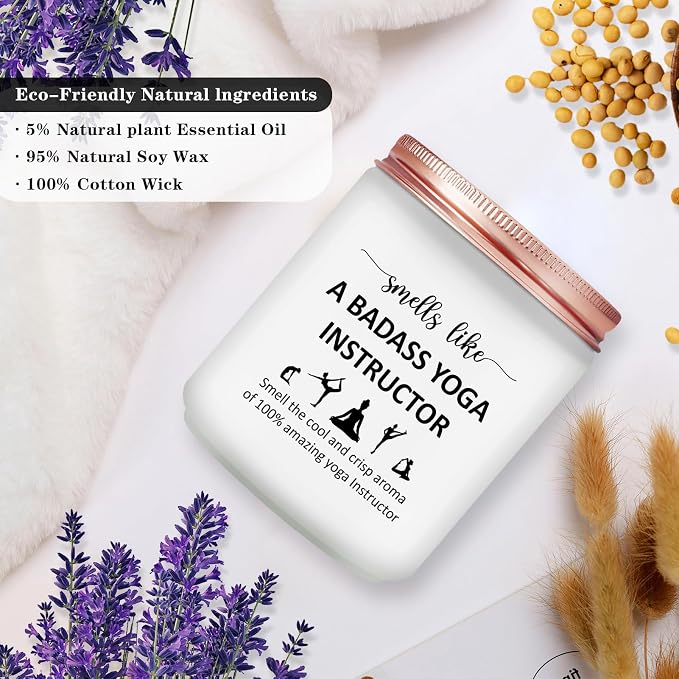 Funny Yoga Gifts for Women - Yoga Lover Teacher Instructor Coach Scented Candle Gifts - Friend Fitness Gift Meditation Present